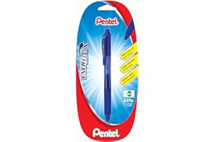 Pentel Energel X BL107, Blister de 1 Roller encre gel rétractable, Pointe moyenne 0,7 mm, Bleu