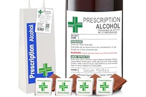 ATCOTAB Prescription Wine Label & Bottle Bag | Secret Santa Ideas Wine Bottle Labels | Personalised Funny Gifts for Women | Funny Secret Santa Gifts for Women & Men | Joke Presents for Her Christmas