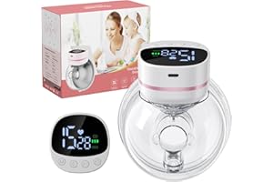 Kidken Hands-Free Electirc Breast Pump, Wearable Breast Pump of Baby Mouth with 5 Modes & 15 Levels,Portable Electric Breast Pumps - 19/21MM Flange (Black and White, 1pcs)