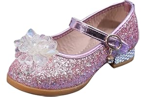 Ghemdilmn Chaussures de princesse pour fille - Chaussures en cristal - La Reine des Neiges - Sandales à paillettes - Escarpins festifs - Ballerine - Déguisement pour enfant - Accessoire de chaussures