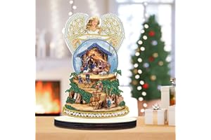 Starnearby DIY Diamond Painting Weihnachtsdeko, 5D Diamant Painting Kit, Diamant Malerei Kunst Set Weihnachten Ornamente Geschenke (Engel A)