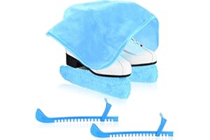 Haishell 3 Pairs Ice Skate Guards Blade Covers with Adjustable Buckle Towel Protective Elastic Figure Skating Soakers Cover for Hockey Figure Ice Skates