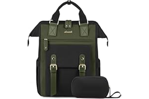 LOVEVOOK Plecak damski, wodoszczelny, plecak na laptopa o przekątnej, duży plecak szkolny z przyłączem USB do ładowania, do szkoły, pracy, na uczelnię, dla nauczycieli, biznesu, biura, czarny