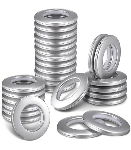 Lot De 20 Anneaux De Rideau Argentés - Œillets En Plastique Robuste Pour Rideaux Et Douches