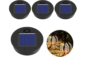 LIBERSHINE Lámpara Solar de Repuesto, 4 Piezas Linterna Solar Superior, Caja Batería, Accesorios Luz Con LED, Luces Para Decoración de Jardín, Patio, Pasarela (7cm)