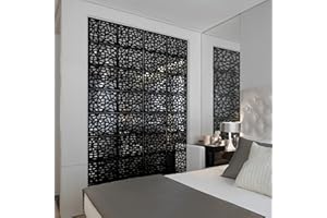 ‎MYEUSSN MYEUSSN 12pcs DIY Raumteiler Bildschirm Kunststoff Hängeleinwand Wandaufkleber Studieren Sitzecke Raumteiler Trennwand Wohnzimmer Schlafzimmer Räumen Essen Hotel Schule Dekoration (Irregular Schwarz)