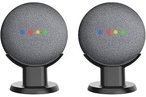 Cozycase Stojak na stół i biurko do Google Home Mini, gniazdo mini - Stojak montażowy biurkowy, kompaktowy futerał bezpieczeństwa (2- Pack, czarny)