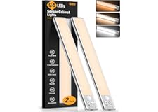 Gritin 26cm Schrankbeleuchtung Unterbauleuchte Küche LED Bewegungsmelder - Superhell Küche Licht 1800mAh Aufladbar,3 Farbe&5 Helligkeit,4 Modi,Einfach Montage Stark Magnet Schranklicht, 2 Stück