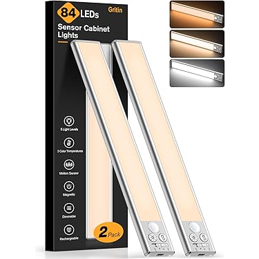 Onderbouwlamp Keuken Led - 4 Stuks, 20 cm, Kastverlichting, 3 Kleurtemperaturen, 40 Leds, Met Bewegingsmelder - Voor Onderkast, Kledingkast, Trappen
