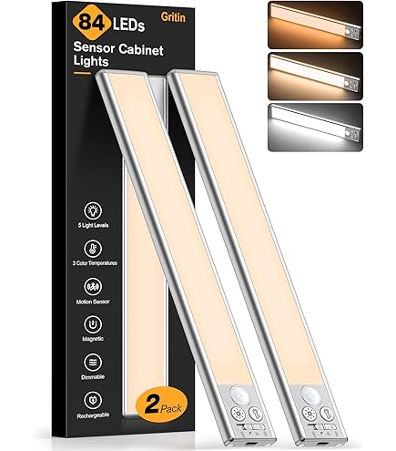 MUBAREK Under Cabinet Lights Wireless & Motion Sensor, Rechargeable & 3