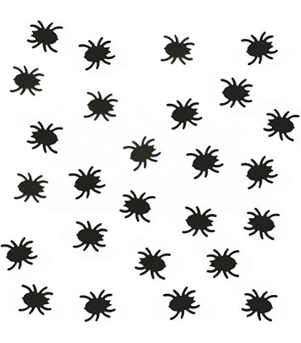 Halloween-Konfetti Set – Mit Spinnen, Hexen, Fledermäusen & Kürbissen, 60g, Aus PVC, Schwarz/orange