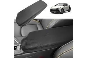GAFAT Compatible avec Toyota C-HR Hybrid 2024 2025 Housse d'Accoudoir Console Centrale, CHR II 2024 Protection en Microfibre, Rembourrage Cuir Synthétique, CHR 2024 Accessoires (Noir-Ffibre Carbone)