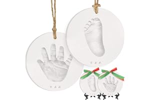 KeaBabies Handabdruck und Fußabdruck Baby Gipsabdruck Set - Personalisierte Baby Fussabdruck Set, Pfotenabdruck Set Hund, Baby Geschenk, Neugeborenen Geschenk (Multi-colored Paint)