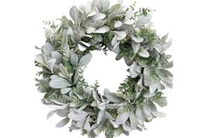 CIR OASES 18-inch wreaths Four Seasons wreaths Spring and Summer wreaths Lamb leaves Green leaf wreaths Front door back door hallway window decoration wreaths Festive party decoration wreaths