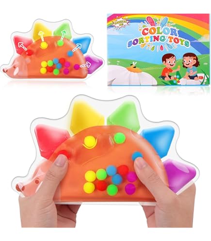AXERHK Dinosaurier Sensorik Spielzeug - Anti-Stress Farbsortierspiel Für Kinder