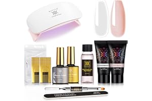 RSTYLE Gel de Extensión de Uñas, 2 * 30g Kit Uñas de Gel Completo Set Poly Nail Gel Kit Completo Extension Builder Gel Nail Kit Esmalte Semipermanente Transparente Nude 11Pcs