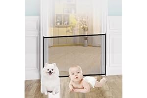 HZSZJMN Stair Gates for Dogs, 110x70cm Baby Gate Stairs Baby Gates Dog Gates, Portable Mesh Dog Gates, Safety Gate for Pets or Baby, Suitable for Smooth Surface