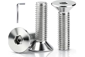 msymsyu Set med 42 stycken försänkta skruvar, M6, sexkantsuttag, M6 x 20 mm i rostfritt stål med försänkt huvud, komplett gän