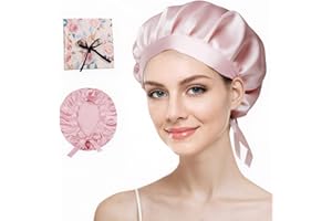 GORSMOON Seidenhaube zum Schlafen – 100% Maulbeerseide Schlafmütze, Verstellbare & Atmungsaktive Schlafhaube Seide, Silk Bonnet für Damen, Rutschfest & Pflegeleicht (Neu Rosa)