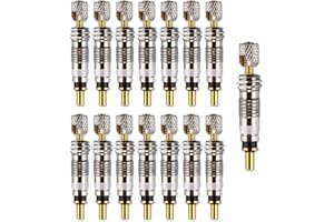 REQAG 15 Piezas Núcleo de válvula Presta obus Valvula tubeless Presta Adaptador para Repuesto reparación de Bicicletas