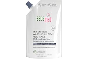 ‎SEBAMED SEBAMED seifenfreie Waschemulsion Meersalz Nachfüllbeutel 400 ml, für eine besonders milde Reinigung der trockenen und empfindlichen Haut, zur Hand-, Gesichts- und Körperreinigung geeignet