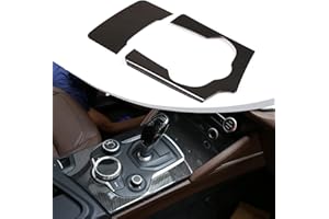 DIYUCAR Cubierta de panel de cambio de marchas de fibra de carbono ABS para Stelvio 2017 2018 2019 LHD accesorios