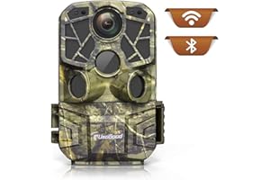 usogood Fototrappola 4K 24MP WiFi Bluetooth con App, Fototrappola Infrarossi Invisibili Impermeabile, Macchine Fotografiche da Caccia per la Monitoraggio della Fauna Selvatica, Telefonica Invio Foto