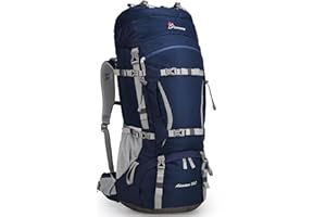 MOUNTAINTOP 70L Sac à Dos Trekking pour Homme Femme Sac à Dos de Randonnée avec Housse de Pluie Sac à Dos Voyage pour Camping, Randonnée, Trekking, Sports de Plein Air