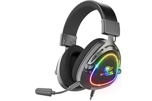 Spirit Of Gamer - Elite H40, Casque Gaming RGB avec Micro Détachable pour PC, PS5, PS4, Xbox, Switch, Son Audio Stéréo, Sortie Jack 3,5 mm, HP 40 mm, Ultra Léger, Arceau et Coussinets Nylon, Noir