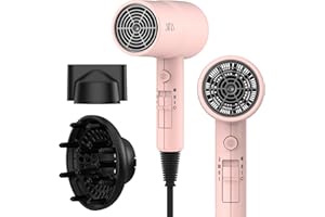 AINA Sèche-cheveux avec diffuseur, sèche-cheveux pour femmes | Technologie ionique avancée, revêtement en céramique | Fonction Cold Shot et Turbo Heat pour un séchage rapide et un éclat 230v~