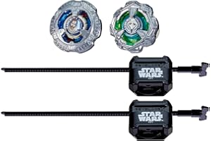 Beyblade X och Star Wars Collab, Obi-Wan Kenobi 4-60P vs. General Grievous 3-80HN, två Takara Tomy-snurror, två avfyrare, str