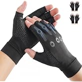 Donfri Women's Osteoarthritis Hands, Fingerless Compression Gloves with Copper for Rheumatoid Arthritis, 2 Pairs, S