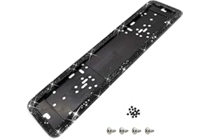 BSEICAL Portatarga Auto Anteriore Posteriore Cromato, Targa Auto Personalizzata, Portatarga Tuning Auto, Auto Accessori Donna Bling Cristallo Brillantini Decorazioni EU Tappetino Decorativa con 4 Viti Kit 1PC