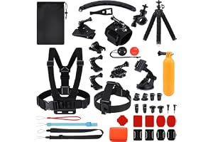 Zourglow 40-i-1 actionkamera tillbehörssats, kompatibel med GoPro Hero 12/11/10/9/8/7, Max/Fusion, DJI Osmo Action, Insta360, AKASO, APEMAN, SJCAM, COOAU, Apexcam, Campark och mer