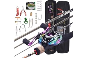 SHUAIGUO 1.8m-2.1m Canne à pêche Portable + Moulinet Baitcasting Roue de pêche Dur leurre Souple Ligne de pêche matériel de pêche Sac Ensemble Kit Ensemble de pêche Portable pour la pêche de Voyage
