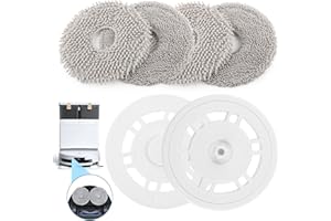 RongZy 4Pcs Panni per Ecovacs Deebot T50 PRO Omni/ N30 PRO Omni/T30 PRO Omni/T30S Combo/T30S Combo Complete/T50/T30/N30 Omni/T50 Max PRO Omni Panni Mop di Ricambio con 2 Staffa Panno per Accessori