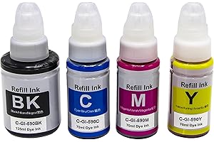 Go Inks Compatible GI-590 Ink Bottle Set - 4 Pack of Replacements 135ml/70ml for use with Canon PIXMA G1510 G2510 G3510 G4510 G3500 G2500 G1500 G4500 G1501 G2501 G3501 G4511