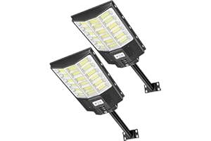 Sararoom Farolas Solares 1000W | 6500K Focos LED Exterior | Impermeable IP65 Farola Energía Solar con Sensor de Movimiento y Control Remoto, Luz de Seguridad para Camino Terraza Patio Garage, 2Pcs