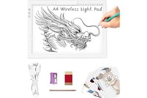 TOHETO A4 Rechargeable Tablette Lumineuse Diamond Painting avec Support Innovant et clip supérieur,Table Lumineuse Dessin, Uminosité Réglable Tableau Tumineux, LED Tables à Dessin Lumineuse (Blanc)