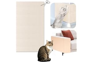 EYELEAF Katzen Kratzmatte Selbstklebend XXL, 200 x 40 cm, Kratzschutz für Sofa und Wände, Katzenteppich für Möbel (Cremeweiß, 40X200 cm)