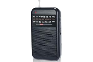 BLIMYSWE Tragbares Radio Klein, AM/FM/SW Mini Radio Batteriebetrieben, UKW Radio Akku mit ausgezeichnetem Empfang und Kopfhöreranschluss, Outdoor Taschenradio für draußen, drinnen und Notfälle