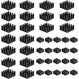 HSEAMALL 40PCS Aluminum Heatsink Cooler Cooling Kit ，Heat Sink Radiator Fin ，Circuit Board Cooling Fin for Raspberry Pi 3 B+, Pi 3 B, Pi 2, Pi Model B+