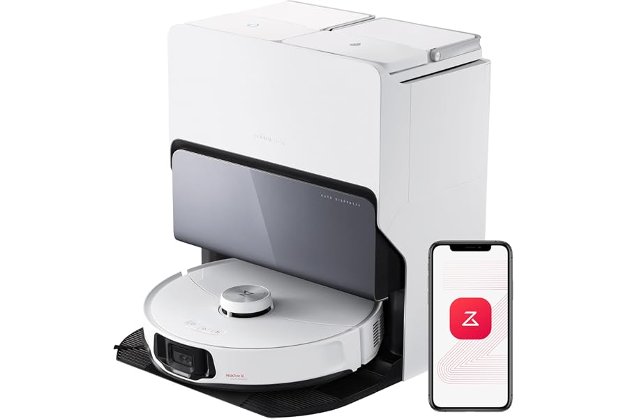 roborock S8 MaxV Ultra Saugroboter mit Wischfunktion&Hebarem Wischmopp, 10.000 Pa, 60 °C Heißwasser-