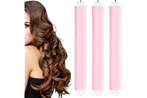 CENCERY 3 pezzi bigodini senza calore fascia bigodini senza calore bigodino senza calore aste di scoppio senza calore apparecchi per lo styling dei capelli fai da te (rosa)