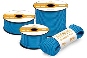Abma Cord Paracord 4mm 15m Corda Paracord 550 Tipo III 7 Fili per All'aperto, Sopravvivenza, Campeggio, Fai Da Te - Max. 250 kg - Blu