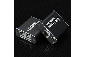 RYTAKI PRO Splitter Ethernet 1 a 2, RJ45 Splitter 100/1000Mbps con cavo alimentazione USB per Cat 5/5e/6/7/8, Sdoppiatore Ethernet LAN Switch Gigabit supporta due dispositivi che funzionano contemporaneamente