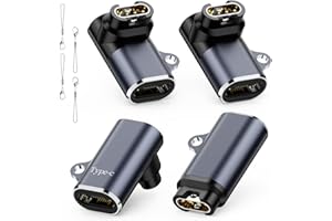 4 Stück USB C Adapter für Garmin Uhr Forerunner 965 945 935 55 45 165, Fenix 8 7 6 5 5S, Venu 2 3, Vivoactice 6 5 4 3, Instinct, Typ C Ladeadapter für Garmin Smartwatch mit 4 Lanyard