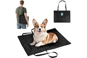 KRITTER PLANET Alfombra impermeable para perros y gatos, cojín portátil lavable para mascotas para viajes de camping al aire libre, alfombra plegable para mascotas con asas, manta de cama para perros pequeños y