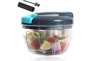 CEVIKNO Ręczna krajalnica do cebuli, 500 ml, rozdrabniacz do cebuli, szatkownica do warzyw, pomocnik kuchenny, idealna do owoców i warzyw, czosnku, cebuli, orzechów, pomidorów (niebieska)