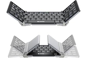 ESYNiC 5.1 Teclado Inalámbrico Tri-Plegable de Diseño Español Teclado iPad iOS Android PC Windows Air iPad Mini Pro Nenux Lenovo Huawei Smartphone Box TV etc(NO Funda)